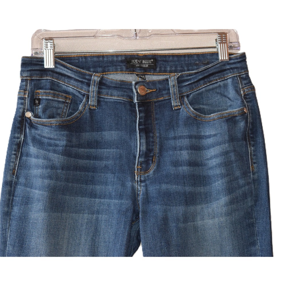 Judy Blue Straight Leg Jeans Womens 11/30 Blue Excellent Medium Wash Stretch - Picture 2 of 8